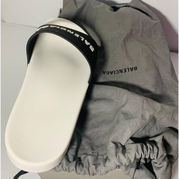 Balenciaga Men's Logo Mismatched Slide Sandal Size 8 - Picture 5 of 15